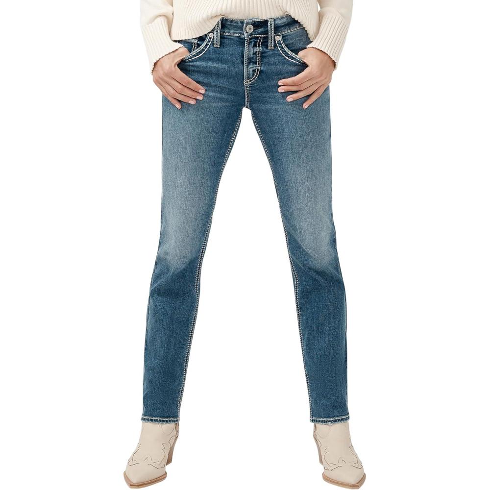 image:imageSilver Jeans Co Womens Suki Mid Rise Curvy Fit Skinny JeansLuxe Stretch Med Indigo