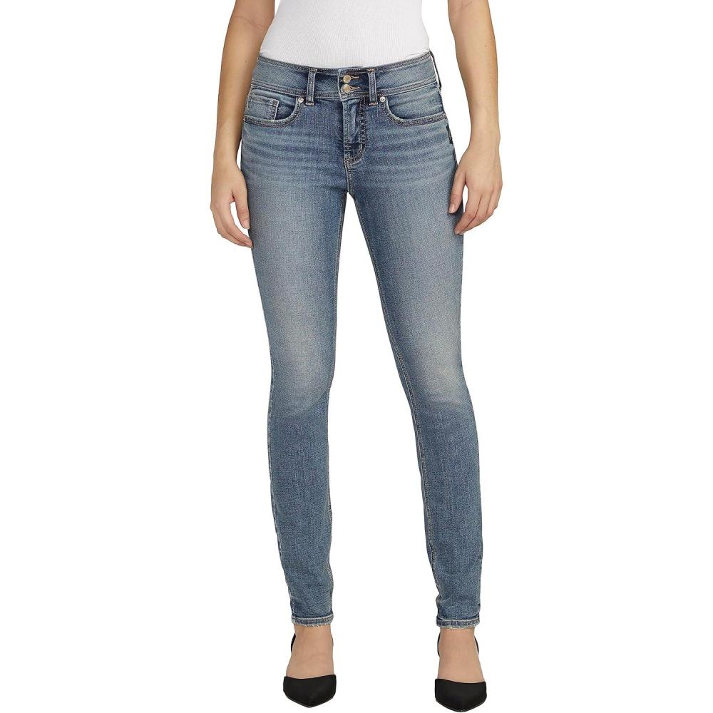image:imageSilver Jeans Co Womens Suki Mid Rise Curvy Fit Skinny JeansMed Wash Ecf219