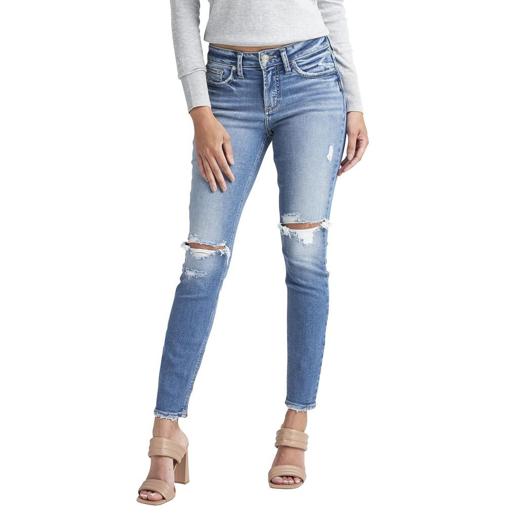 image:imageSilver Jeans Co Womens Suki Mid Rise Curvy Fit Skinny JeansMed Wash Ecf256