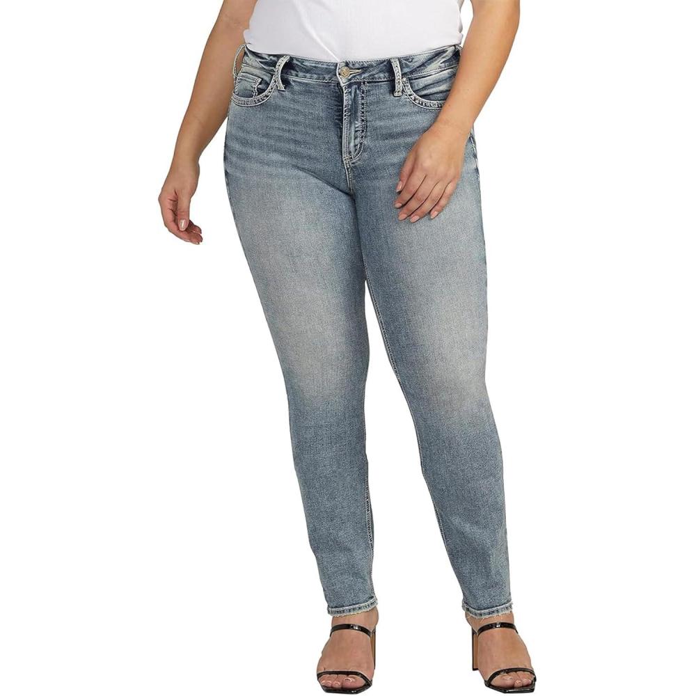 image:imageSilver Jeans Co Womens Suki Mid Rise Curvy Fit Skinny JeansMed Wash Ecf289