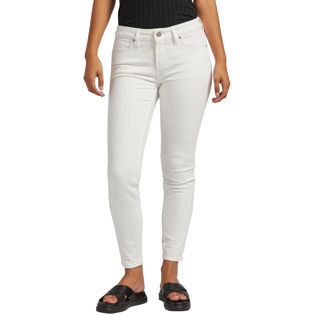 image:imageSilver Jeans Co Womens Suki Mid Rise Curvy Fit Skinny JeansOff White Swt630