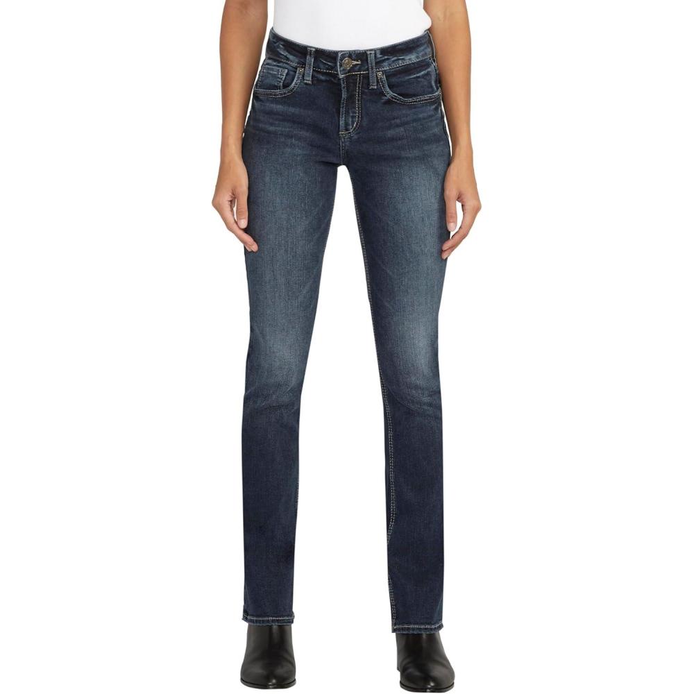 image:imageSilver Jeans Co Womens Suki Mid Rise Curvy Fit Slim Bootcut JeansDark Indigo Rinse
