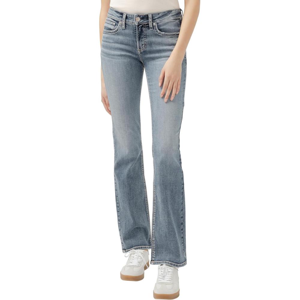 image:imageSilver Jeans Co Womens Suki Mid Rise Curvy Fit Slim Bootcut JeansDark Wash