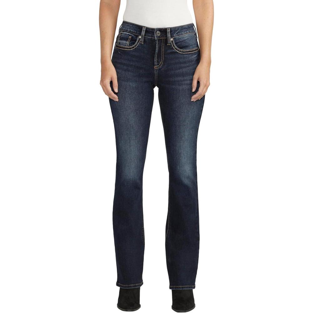 image:imageSilver Jeans Co Womens Suki Mid Rise Curvy Fit Slim Bootcut JeansDark Wash Edb497