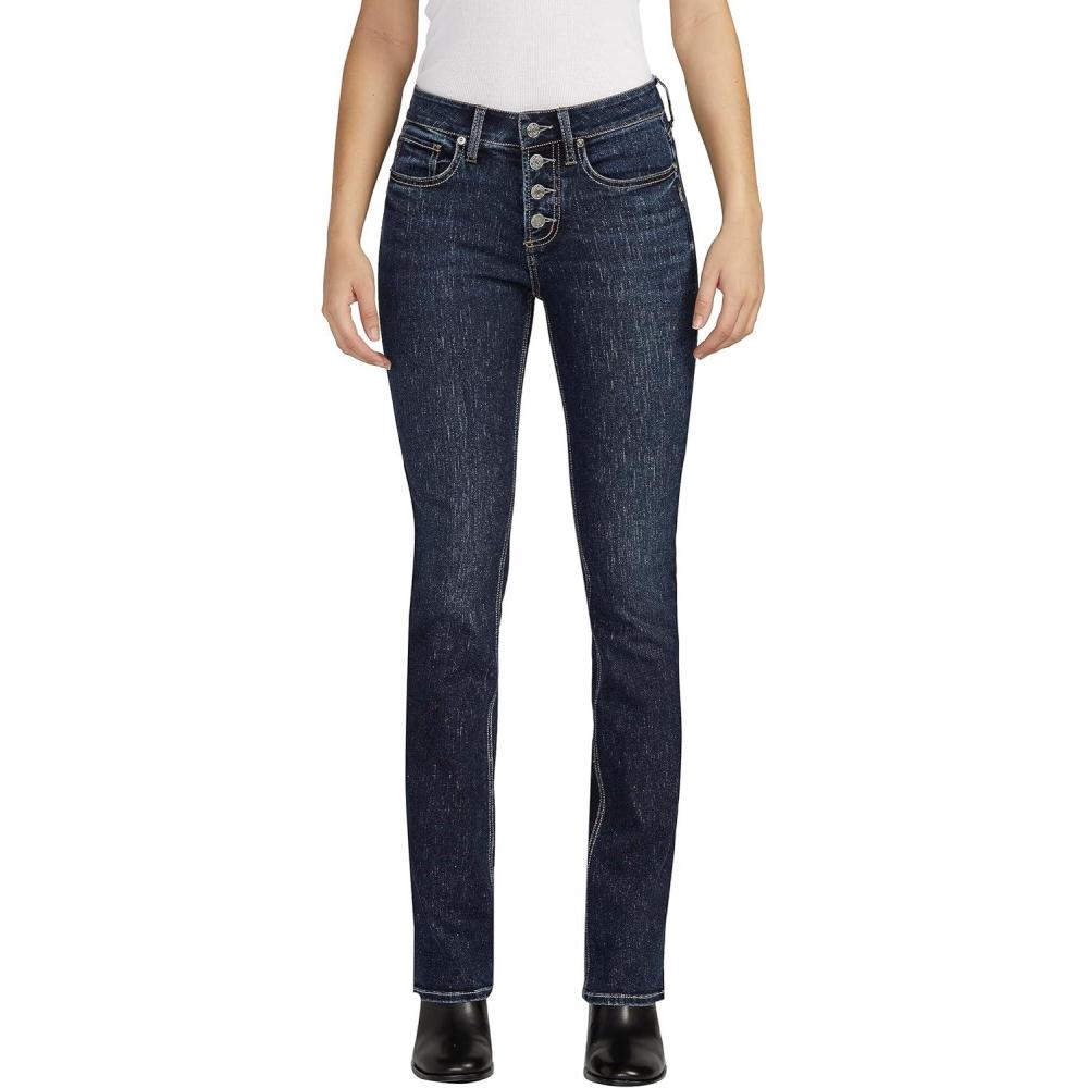 image:imageSilver Jeans Co Womens Suki Mid Rise Curvy Fit Slim Bootcut JeansDark Wash Edb499