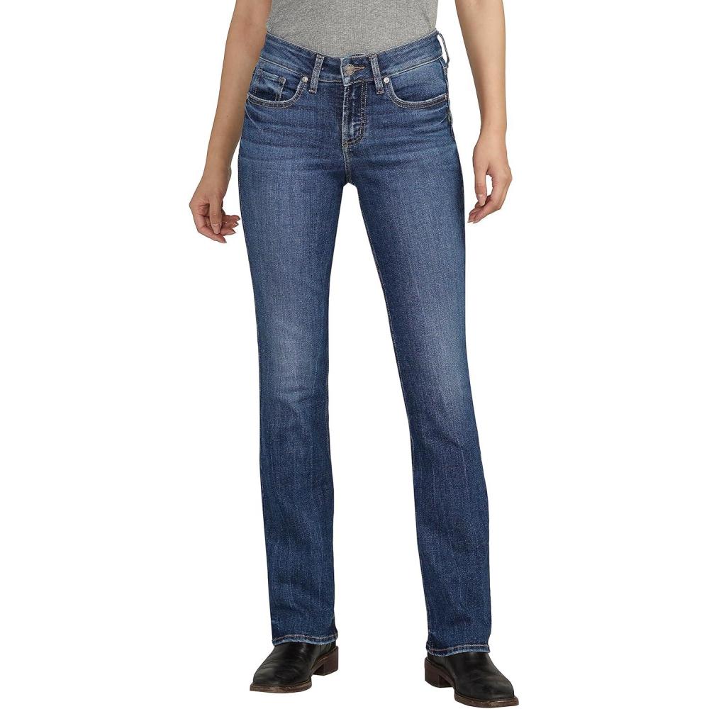 image:imageSilver Jeans Co Womens Suki Mid Rise Curvy Fit Slim Bootcut JeansMed Wash Eae333