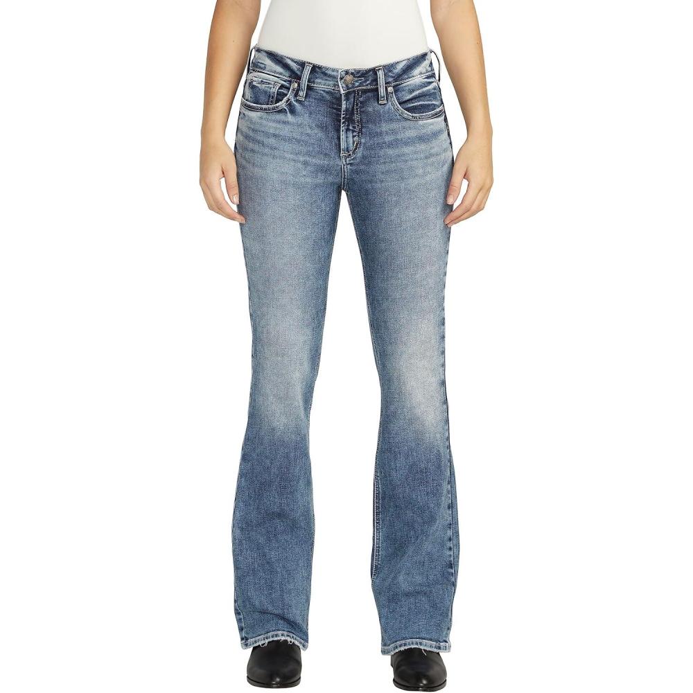 image:imageSilver Jeans Co Womens Suki Mid Rise Curvy Fit Slim Bootcut JeansMed Wash Ecf204
