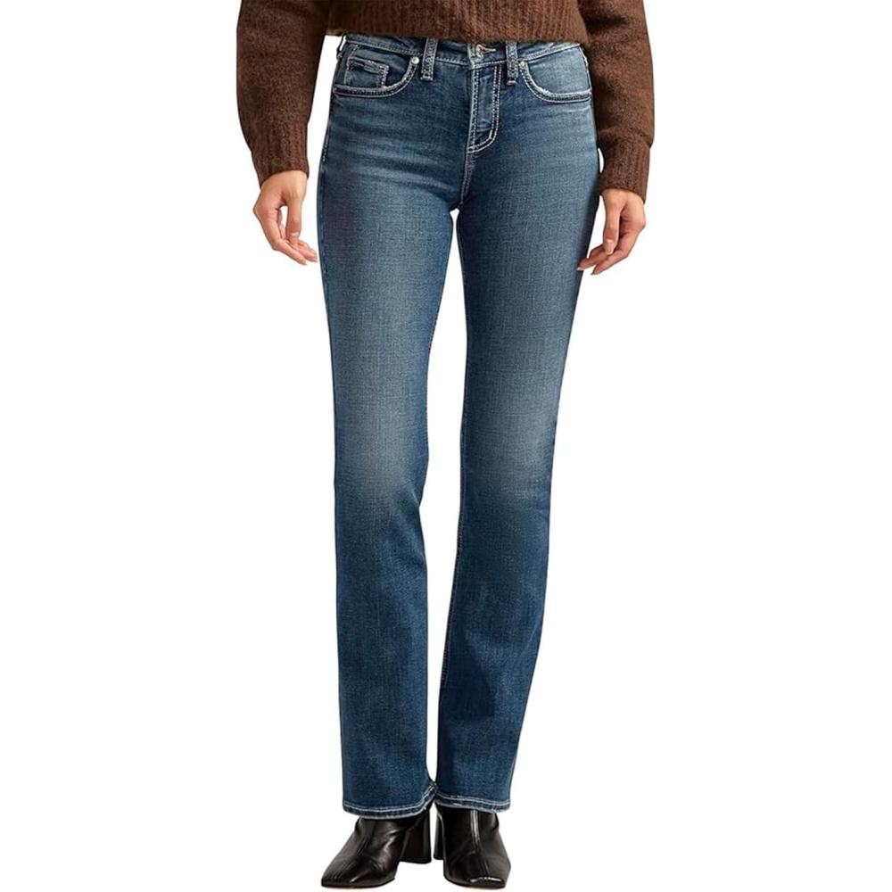 image:imageSilver Jeans Co Womens Suki Mid Rise Curvy Fit Slim Bootcut JeansMed Wash Ecf340