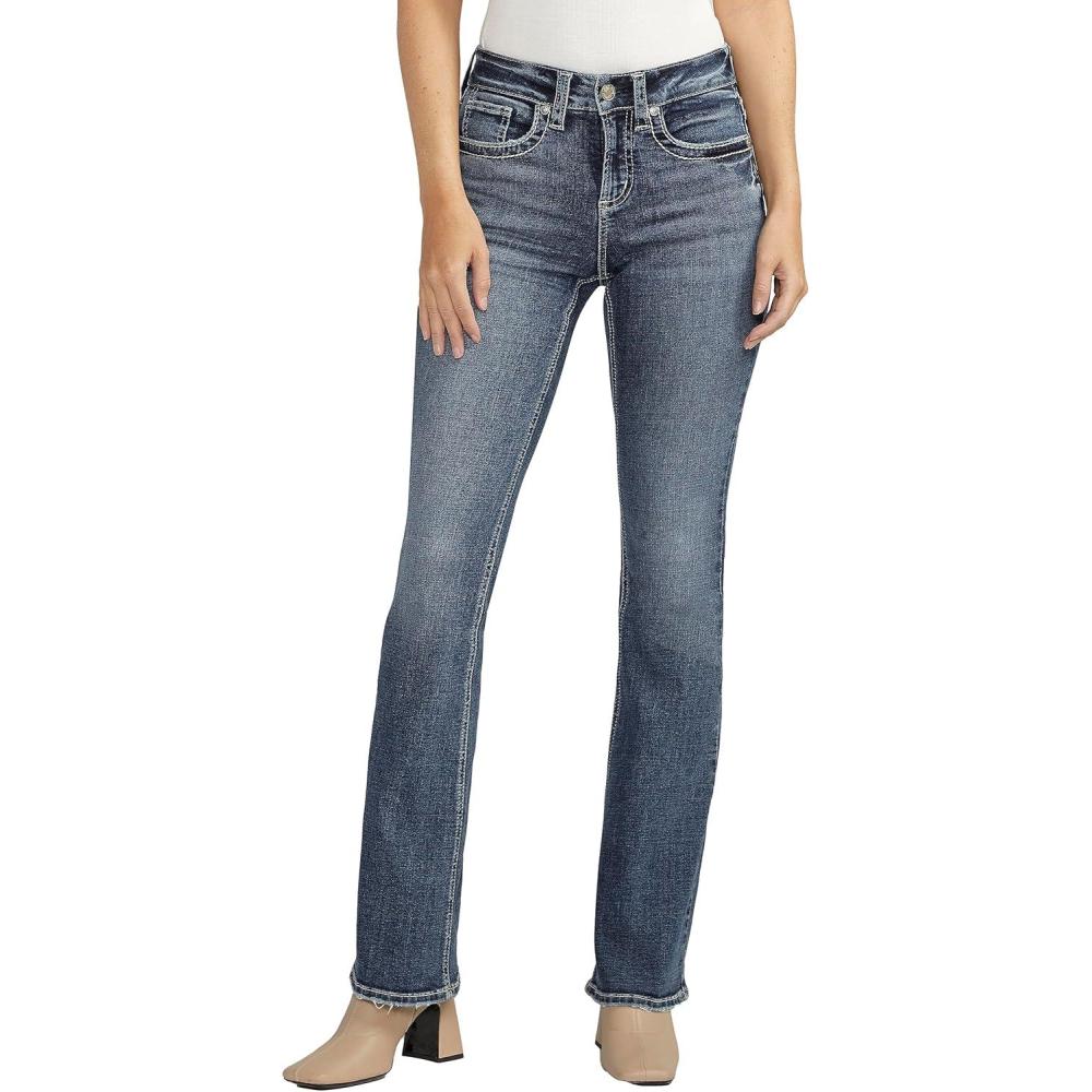 image:imageSilver Jeans Co Womens Suki Mid Rise Curvy Fit Slim Bootcut JeansMed Wash Ecf365