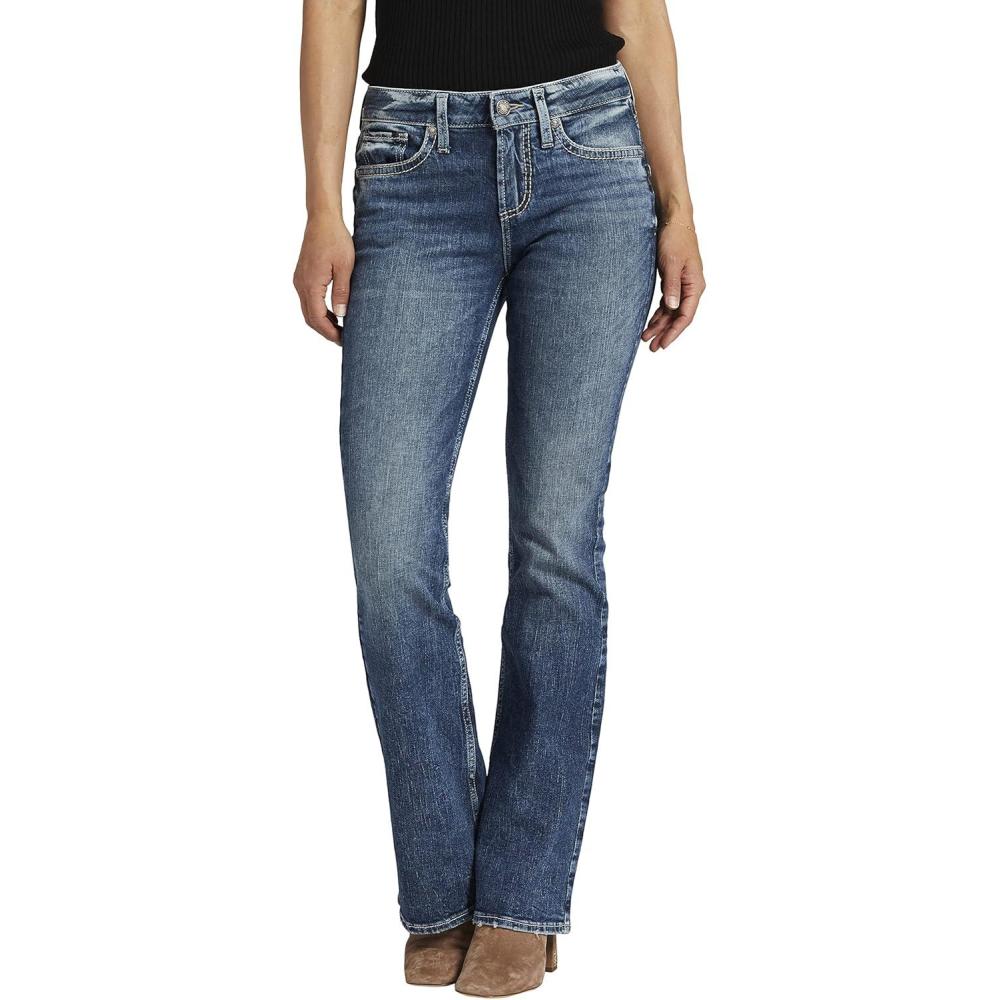 image:imageSilver Jeans Co Womens Suki Mid Rise Curvy Fit Slim Bootcut JeansMed Wash Sjl294