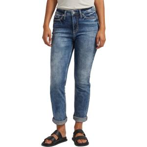 Silver Jeans Co. Girlfriend Mid Rise Skinny Jeans(Med Wash Ekc217)