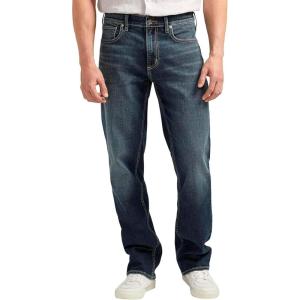 Silver Jeans Co. Mens Grayson Classic Fit Straight Leg Jeans – Legacy(Dark Wash Efs361)