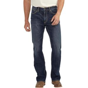 Silver Jeans Co. Mens Jace Slim Fit Bootcut Jeans(Dark Wash)