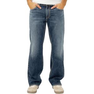 Silver Jeans Co. Mens Zac Relaxed Fit Straight Leg Jeans(Dark Wash Lds374)