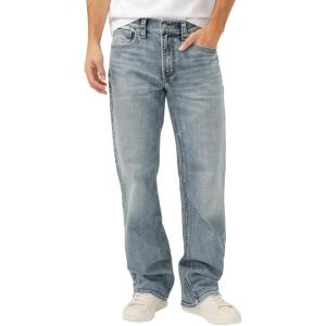 Silver Jeans Co. Mens Zac Relaxed Fit Straight Leg Jeans(Luxe Heritage Light Indigo)