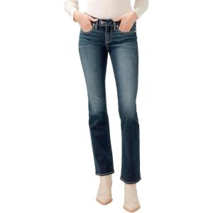 Silver Jeans Co. Womens Britt Low Rise Curvy Fit Bootcut Jeans(Med Indigo)