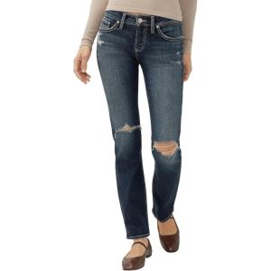 Silver Jeans Co. Womens Britt Low Rise Curvy Fit Straight Leg Jeans – Legacy(Bonnie)