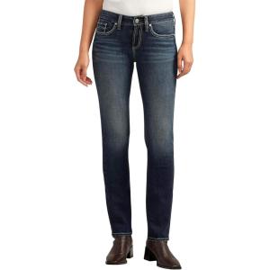 Silver Jeans Co. Womens Britt Low Rise Curvy Fit Straight Leg Jeans – Legacy(Indigo)