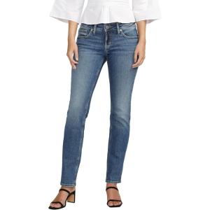 Silver Jeans Co. Womens Britt Low Rise Curvy Fit Straight Leg Jeans – Legacy(Med Wash Ekc204)