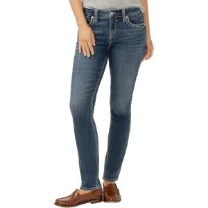 Silver Jeans Co. Women’s Elyse Mid Rise Straight Leg Jeans(Dark Wash)
