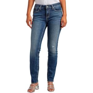 Silver Jeans Co. Women’s Elyse Mid Rise Straight Leg Jeans(Med Wash Caa305)