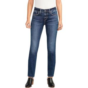 Silver Jeans Co. Women’s Elyse Mid Rise Straight Leg Jeans(Med Wash Ecf335)