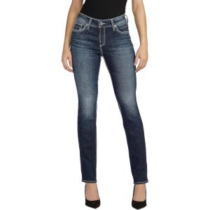 Silver Jeans Co. Women’s Elyse Mid Rise Straight Leg Jeans(Med Wash Ekc370)