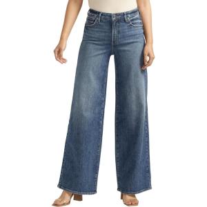 Silver Jeans Co. Womens Isbister High Rise Wide Leg Jeans(Indigo)