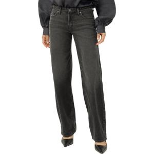 Silver Jeans Co. Women’s Loose & Low Rise Straight Leg Jeans(Black)