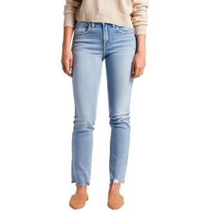 Silver Jeans Co. Women’s Most Wanted Mid Rise Straight Leg Jeans(Light Wash Scv112)