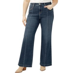 Silver Jeans Co. Women’s Plus Size Avery High Rise Trouser Leg Jeans, Medium Wash, 22W x 33L