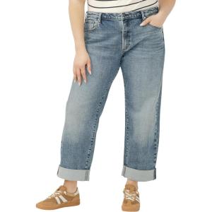 Silver Jeans Co. Womens Plus Size Relaxed Mid Rise Straight Leg Jeans(Willow)