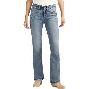 Silver Jeans Co. Women’s Suki Mid Rise Curvy Fit Bootcut Jeans(Blue)