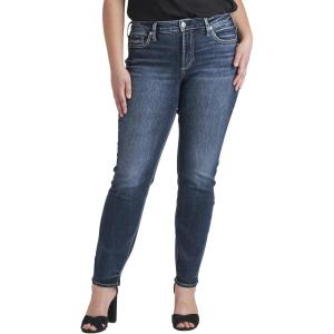 Silver Jeans Co. Women’s Suki Mid Rise Curvy Fit Skinny Jeans(Dark Wash Edb359)