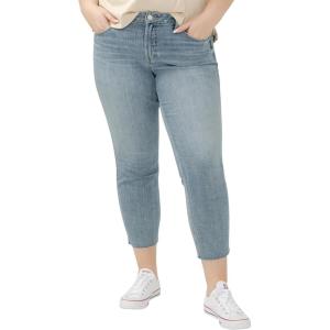 Silver Jeans Co. Women’s Suki Mid Rise Curvy Fit Skinny Jeans(Luxe Stretch Indigo Cropped)