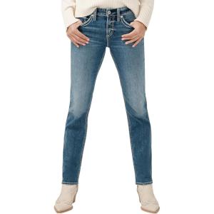 Silver Jeans Co. Women’s Suki Mid Rise Curvy Fit Skinny Jeans(Luxe Stretch Med Indigo)