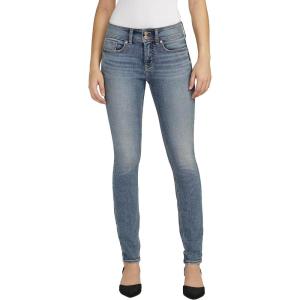 Silver Jeans Co. Women’s Suki Mid Rise Curvy Fit Skinny Jeans(Med Wash Ecf219)