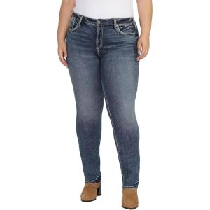 Silver Jeans Co. Women’s Suki Mid Rise Curvy Fit Skinny Jeans(Med Wash Ecf385)