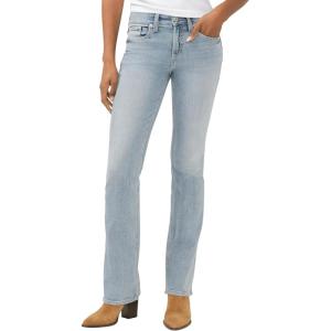 Silver Jeans Co. Women’s Suki Mid Rise Curvy Fit Slim Bootcut Jeans(Blue Grass)