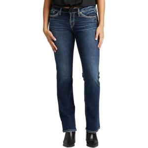 Silver Jeans Co. Women’s Suki Mid Rise Curvy Fit Slim Bootcut Jeans(Contrast Indigo)