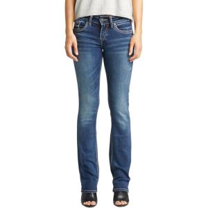 Silver Jeans Co. Women’s Suki Mid Rise Curvy Fit Slim Bootcut Jeans(Dark Comfort Stretch)