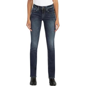 Silver Jeans Co. Women’s Suki Mid Rise Curvy Fit Slim Bootcut Jeans(Dark Indigo Rinse)