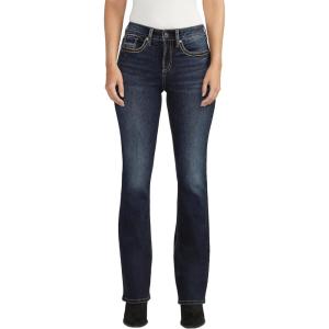 Silver Jeans Co. Women’s Suki Mid Rise Curvy Fit Slim Bootcut Jeans(Dark Wash Edb497)