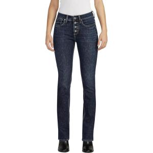 Silver Jeans Co. Women’s Suki Mid Rise Curvy Fit Slim Bootcut Jeans(Dark Wash Edb499)
