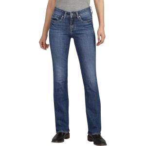 Silver Jeans Co. Women’s Suki Mid Rise Curvy Fit Slim Bootcut Jeans(Med Wash Eae333)
