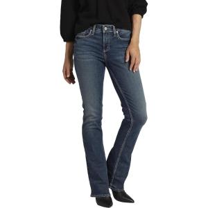 Silver Jeans Co. Women’s Suki Mid Rise Curvy Fit Slim Bootcut Jeans(Med Wash Eae356)