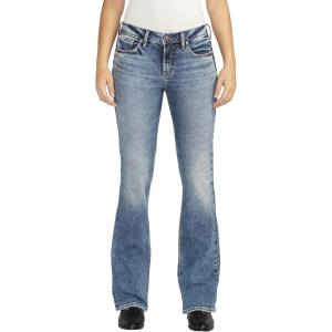 Silver Jeans Co. Women’s Suki Mid Rise Curvy Fit Slim Bootcut Jeans(Med Wash Ecf204)