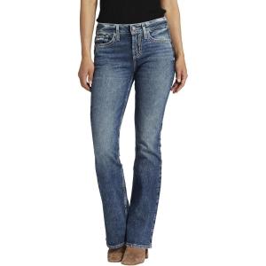 Silver Jeans Co. Women’s Suki Mid Rise Curvy Fit Slim Bootcut Jeans(Med Wash Sjl294)