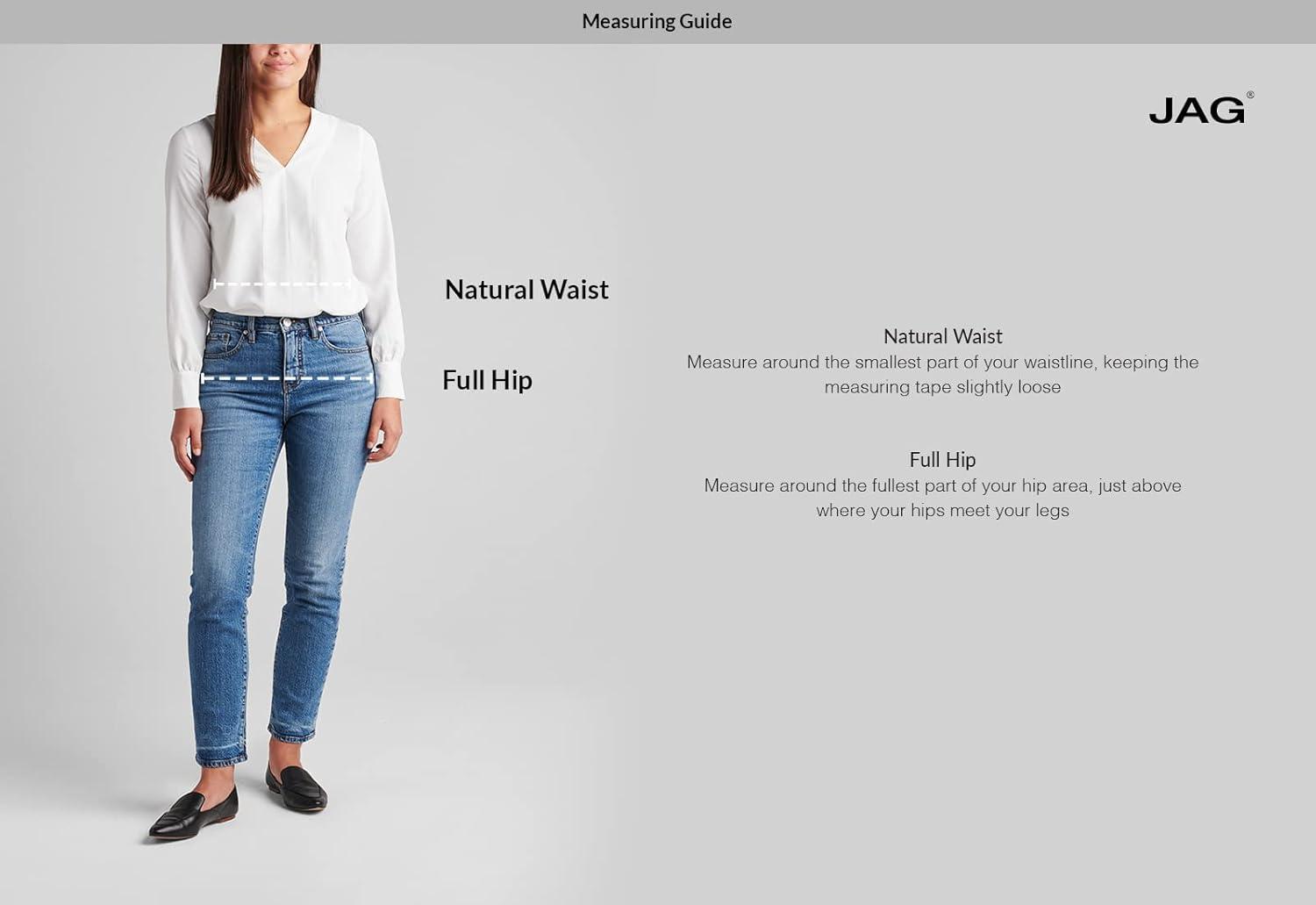 image:imageJag Jeans Womens Carter Mid Rise Girlfriend JeansWhite