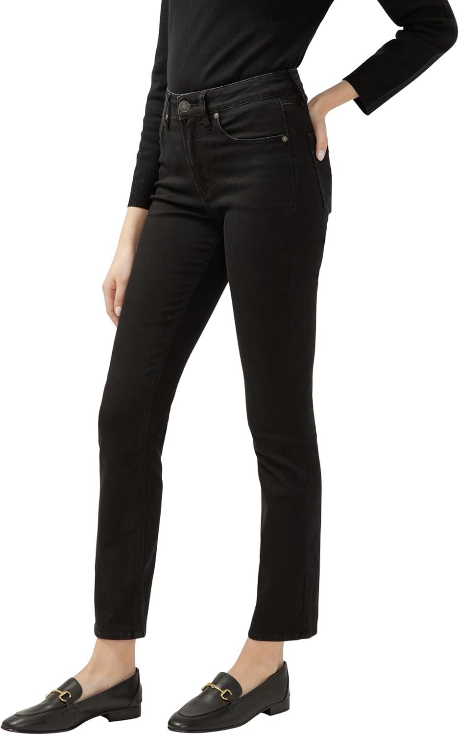image:imageSilver Jeans CO Womens Avery High Rise Curvy Fit Straight Leg JeansBlack